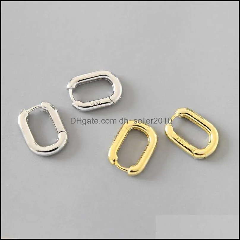 Minimalist 925 Sterling Silver Stud Earrings Vintage Geometric Ellipse Handmade Earrings Party Accessories Jewelry Gift 2780 Q2