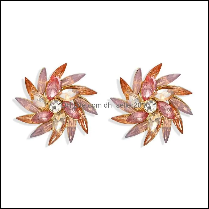 Boho Fashion Colorful Windmill Flower Earrings For Women Summer Elegant Stud Earrings Dress Accessories Jewelry Gifts2192 Q2