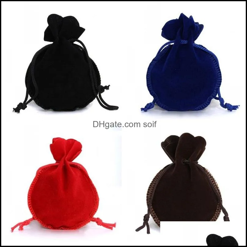 Small Candy Bags Solid Color Gourd Shaped Jewelry Pouch Velvet Gift Wrap Bundle Pocket For Christmas Wedding Party Supply 0 45dy E1