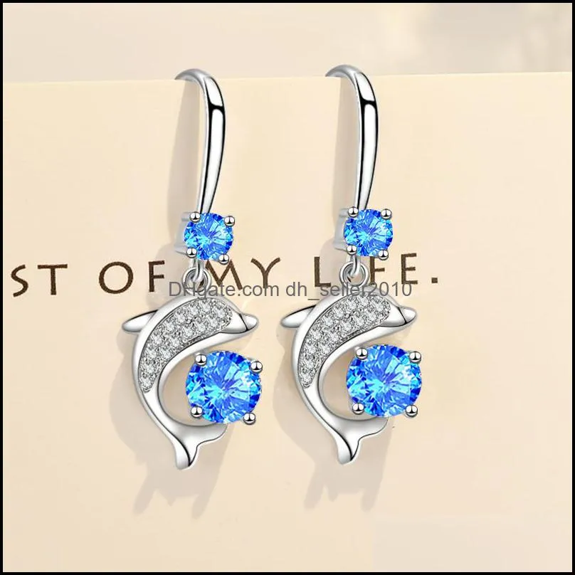 925 sterling silver women`s fashion jewelry crystal zircon long tassel simple  hook earrings