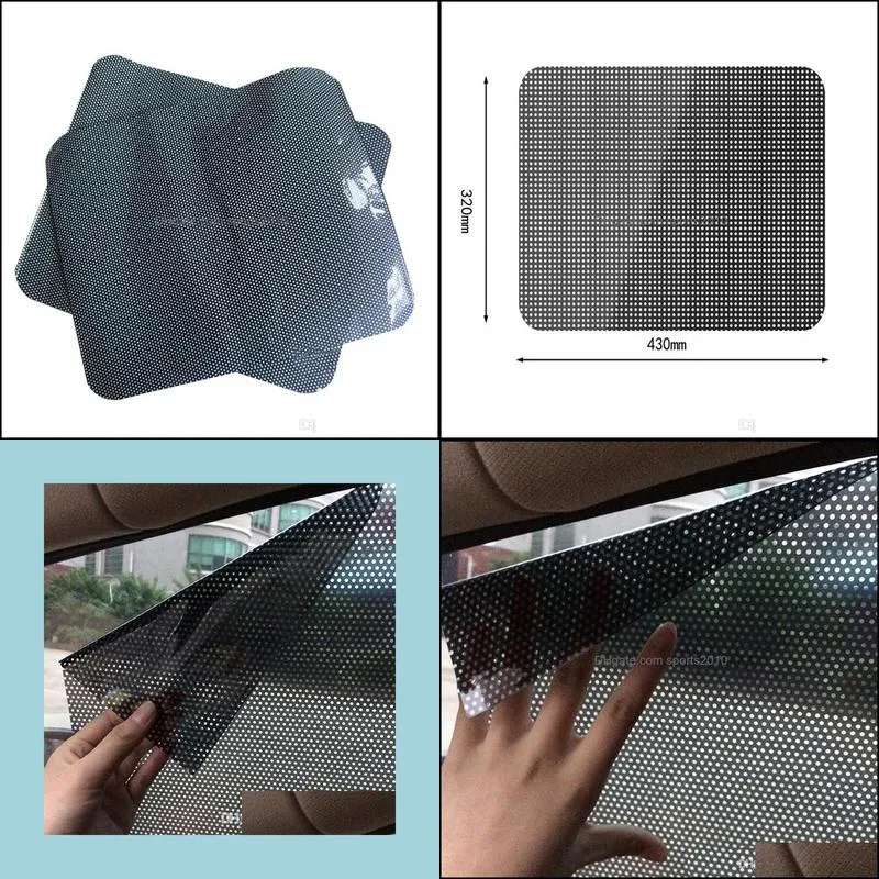 2pcs 38cm x 42cm car auto accessories curtain windshield pvc sticker sun shade uv protection side window film