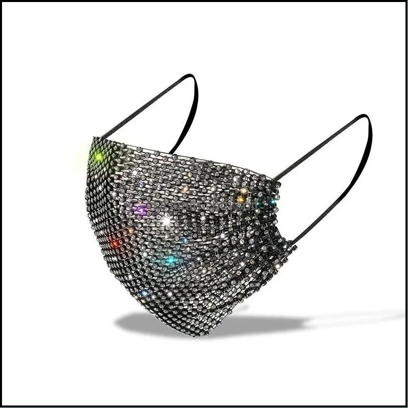 Bling Mermaid Sequins Face Mask Trend Mascarilla Rhinestone Respirator Frivolous Colourful Summer Sunscreen Decorate Adult