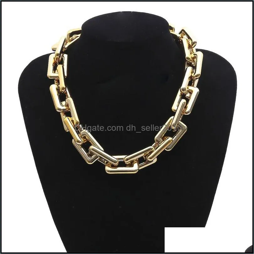 Punk Chain Choker Necklaces Collar Hip Hop Chunky Chokers Gold Color Thick Chain Statement Necklace for Women Men Jewelry Gift 116 L2