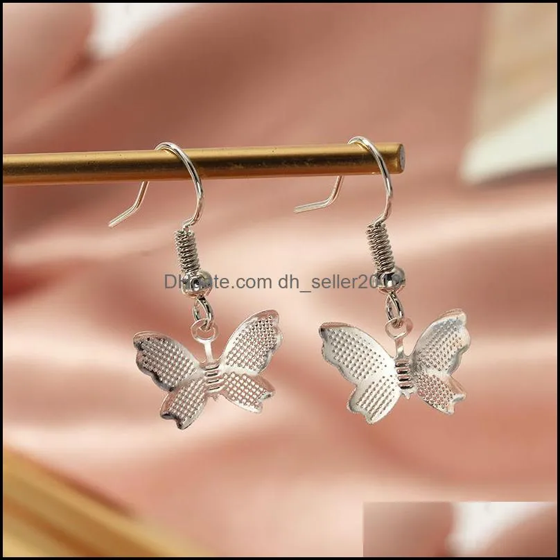 10pairs new Women Dangle Earrings Fashion Color Acrylic Butterfly Animal Sweet Colorful Stud Earrings Girls Jewelry 63 T2