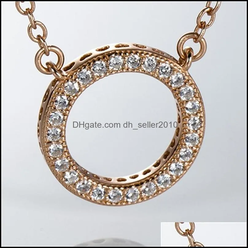 pendant Rose Gold Color Brand Crystal Necklace Fashion jewelry for Women 3413 Q2