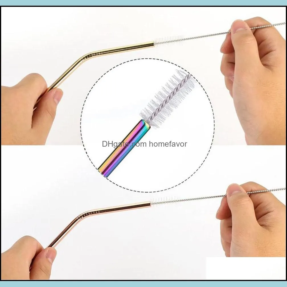 drinking straw brush for stainless steel/bamboo drinking straws cleaning tool reusable eco friendly