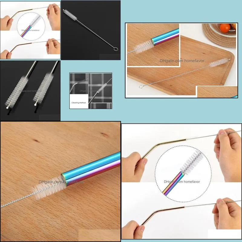 drinking straw brush for stainless steel/bamboo drinking straws cleaning tool reusable eco friendly