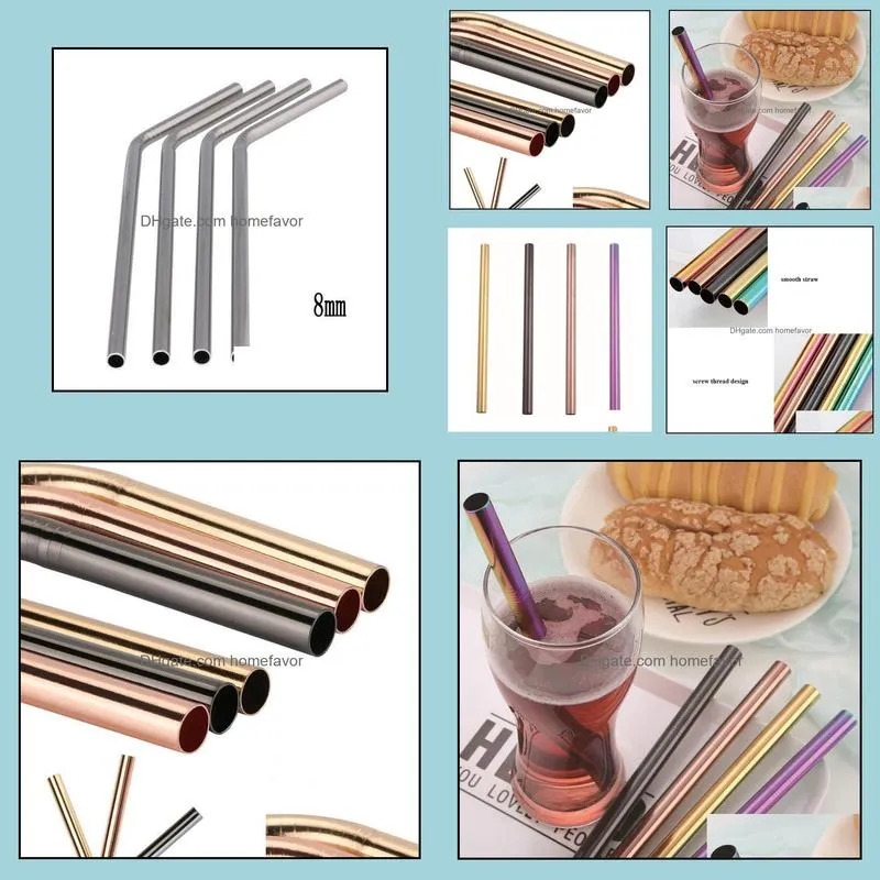 304 stainless steel drinking straws 8.5