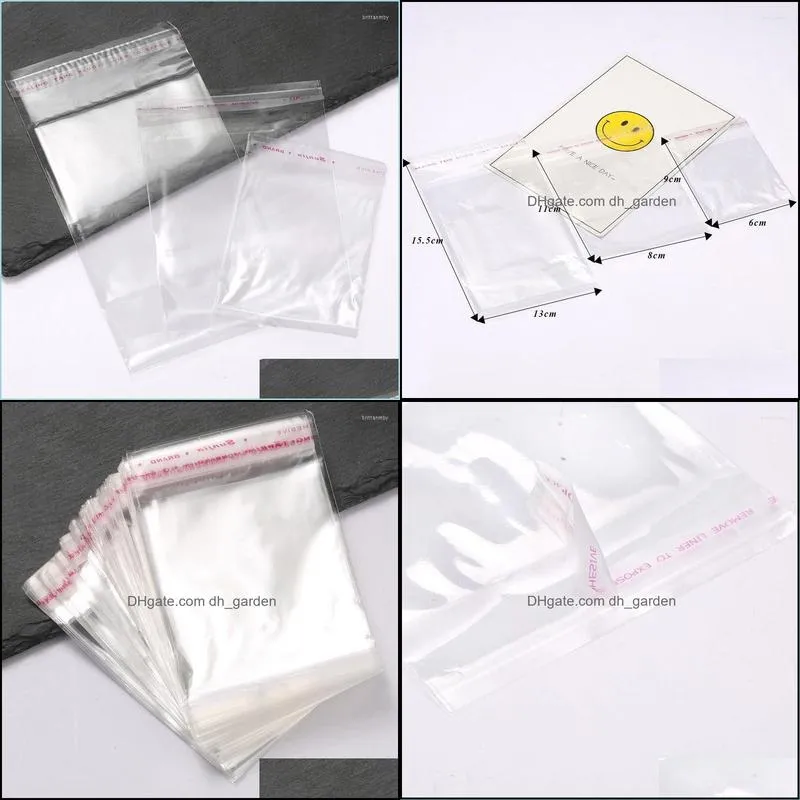 jewelry pouches 200pcs transparent plastic selfadhesive bags for birthday wedding decoration cookie gift candy opp poly packing