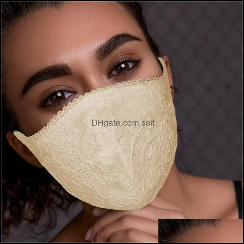 Lace Foldable Face Mask Protective Breathing Respirator Anti Dust Mascarilla Good Looking Wear Resistance Good Fashion Woman