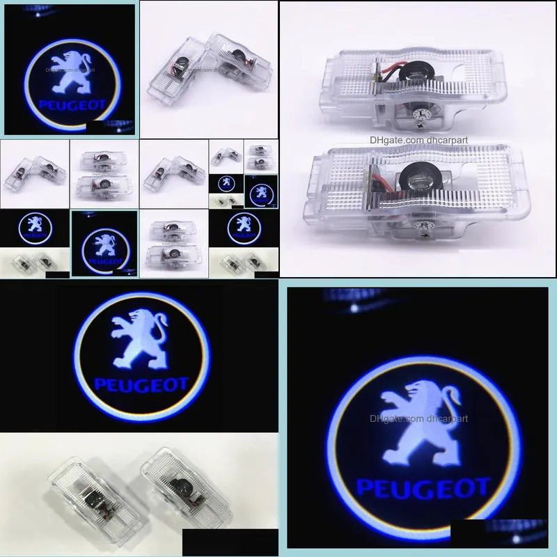 2pcs/set for peugeot door logo light projector wireless ghost shadow welcome laser lamp for 508 408 308 3008 4008 5008 crz