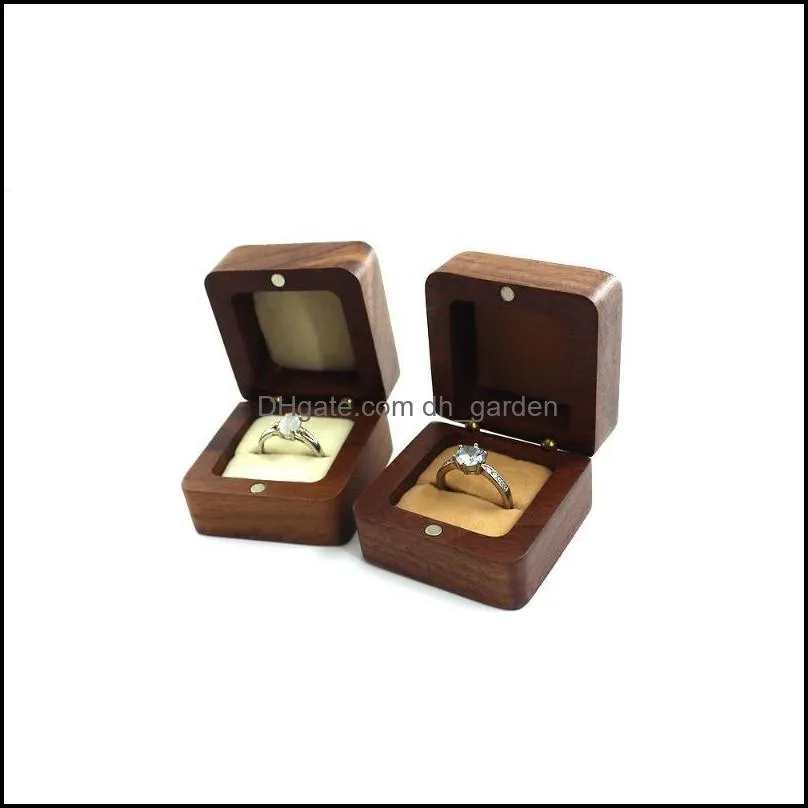 jewelry pouches bags double love black walnut wood storage box personality creative chinese style wooden ring heartshaped case brit22