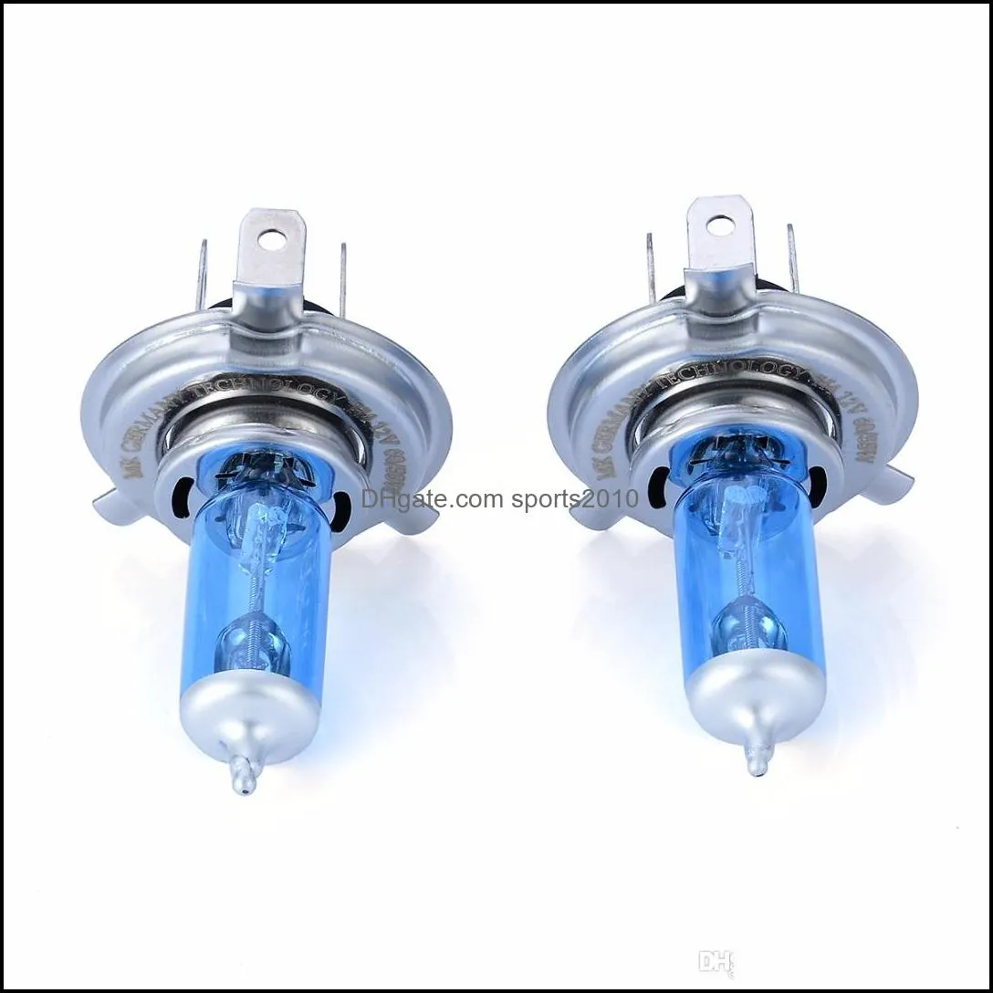 10pcs h4 55w halogen car light bulb high low beam h4 12v 60/55w p43t 9003 super xenon white 6000k headlight lamp