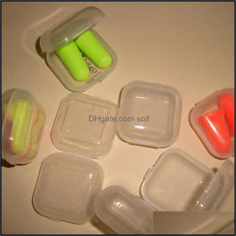 Mini Square Box Storage Containers Jewelry Earplugs Case Plastic Cordless With Lids Transparent Convenient