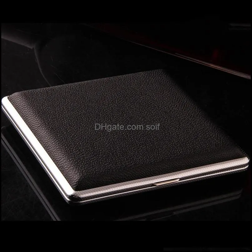 Stainless Steel Man Storage Box Waterproof Leather Ultra-Thin Portable Boxes Popular Originality