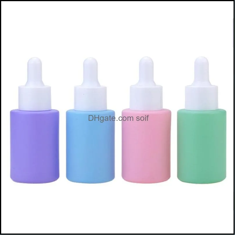 Macaron color glass dropper bottle for  oil perfume 30ml 1oz fashion cosmetic containers portable refillable travel size