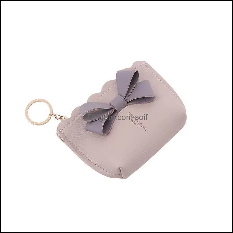 Zipper Purse Multi-functional Portable Coin Storage Bag Bowknot Preppy Style Jewelry Mini Change Purses Cute Girl 29 L2