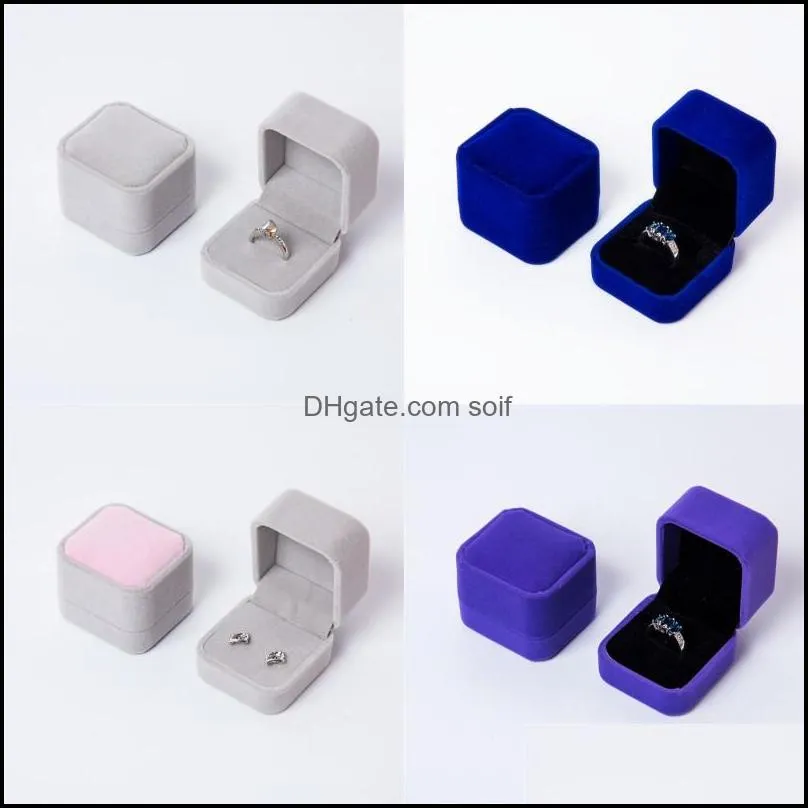 Flannelette Jewelry Box Flip Lint Colour Cushion Stud Container Square Cube Bracelets Organizer Ring Overturn Cover Decorative 1 6rh