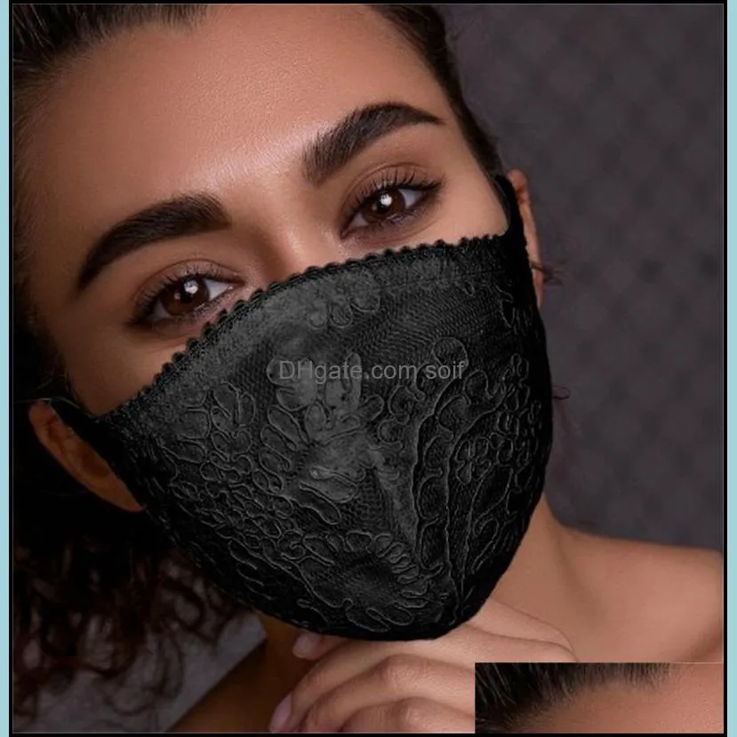 Lace Foldable Face Mask Protective Breathing Respirator Anti Dust Mascarilla Good Looking Wear Resistance Good Fashion Woman