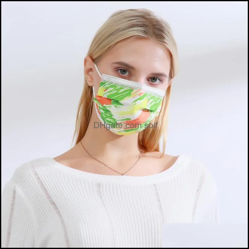 Colorful 3 layers Disposable Mask 13 Colors Adult Fashion Designer Face Mask Non-Woven Anti-Dust Protective Masks 11 p2