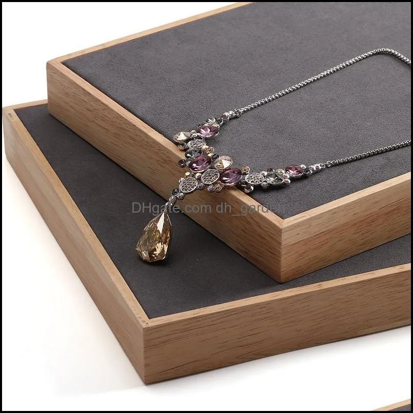 jewelry pouches bags digu solid wood simple tray display plate highend counter bottom brit22