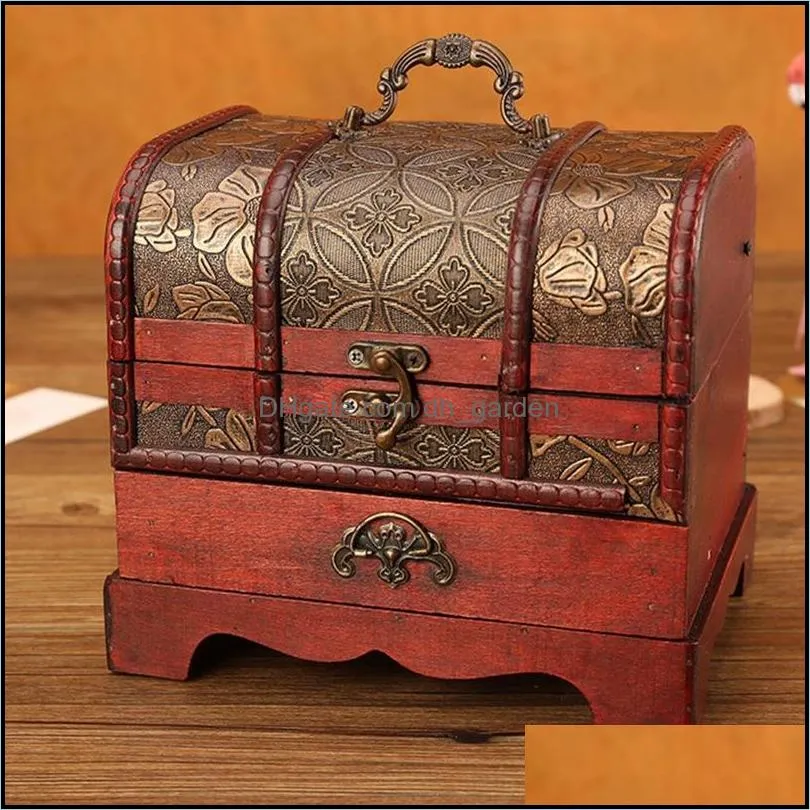 jewelry pouches bags traditional wooden box oriental style vintage treasure chest with drawer rustic decor containers for trinket