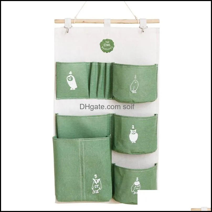 Fabric Art Storage Hanging Bag Behind Door Cotton Linen Prevent Water Storages Bags Home Furnishing Store Sacks 10 8ml L1