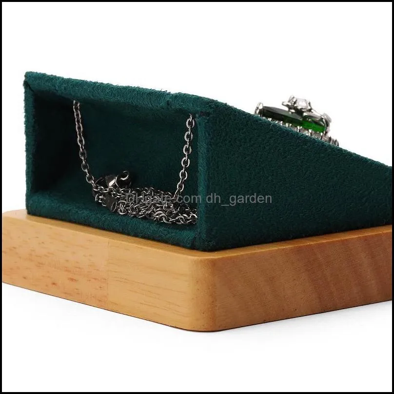 jewelry pouches bags fashion green display props pendant necklace rack solid wood ring earring base set combination brit22