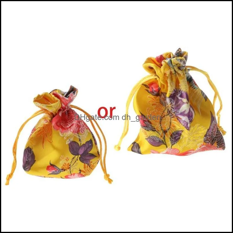 jewelry pouches bags classic chinese flower embroidery bag organizer silk traditional pouch brit22