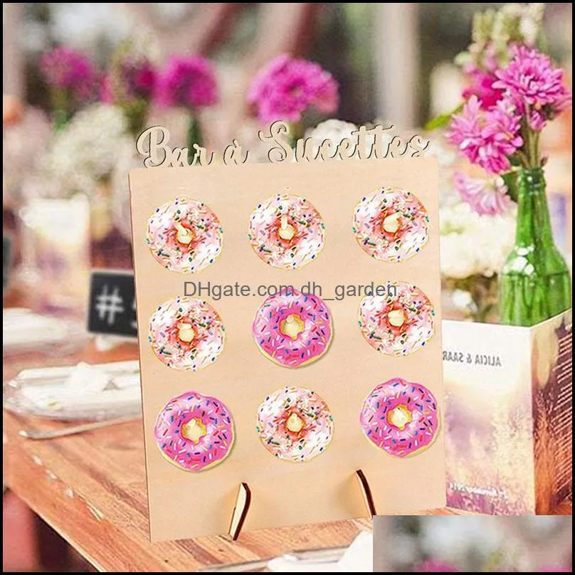 jewelry pouches bags wooden donut holder wedding birthday party doughnuts dessert display stand home valentines day decorative brit22