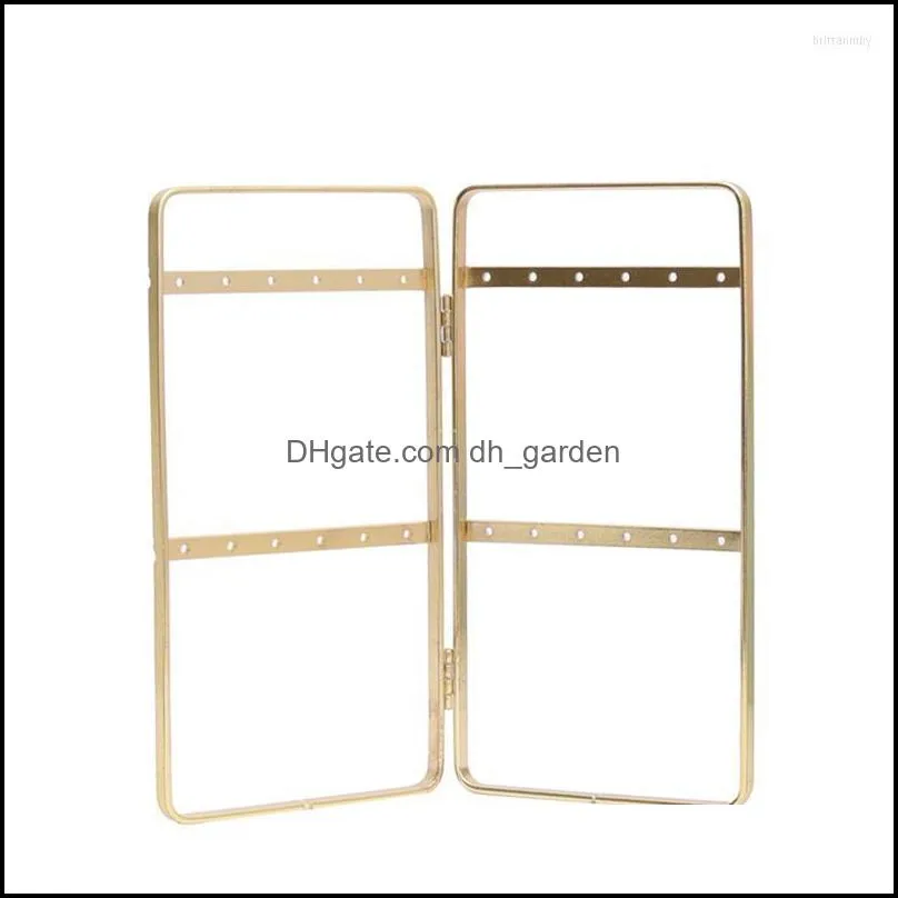 jewelry pouches bags doreenbox displays rectangle gold color can open display stand holder necklae earrings storage rack 1pcjewelry