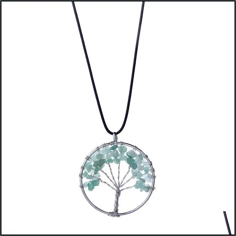natural stone pendant jewelry pure manual life tree necklace ms natural stone pendant necklace