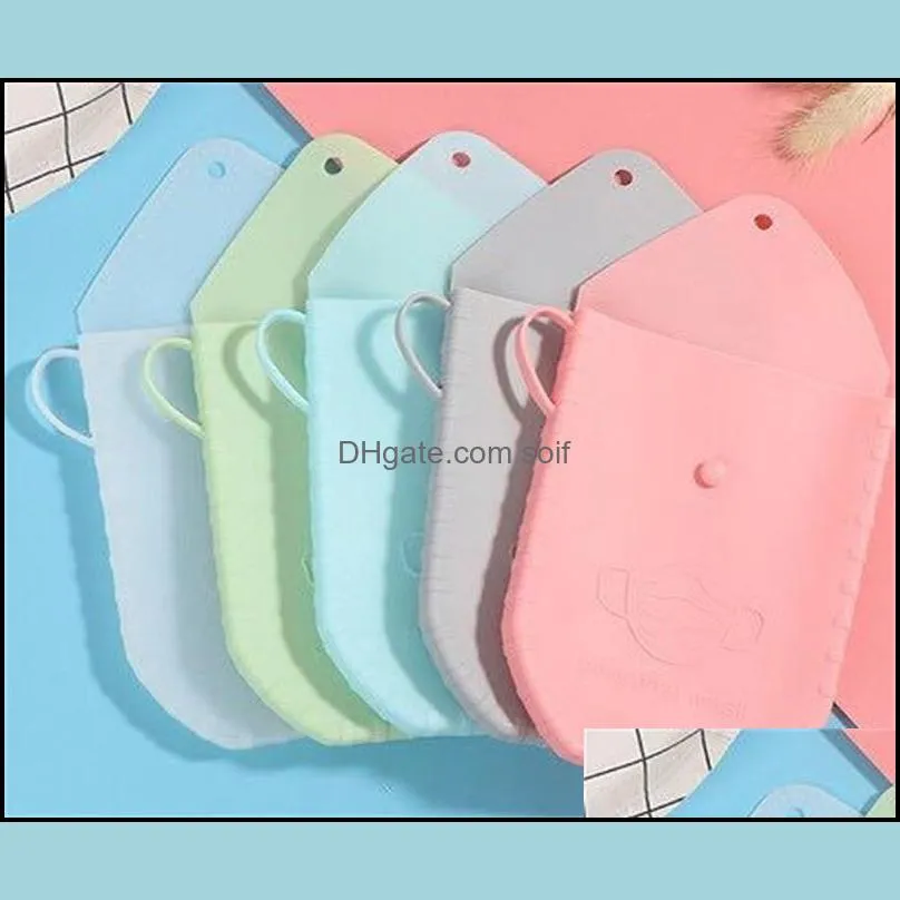 Silicone Material Face Mask Container Case Portable Multi Colour Environmental Protection Holder Pollution-Free Mask Storage Boxes 4 8qm