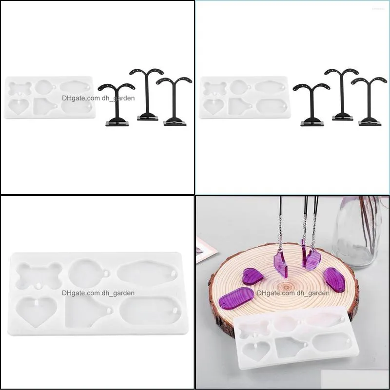 jewelry pouches bags 1 pcs diy epoxy dog bone tag pendant silicone 3 acrylic earring display stand brit22