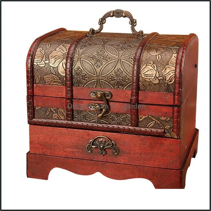 jewelry pouches bags traditional wooden box oriental style vintage treasure chest with drawer rustic decor containers for trinket