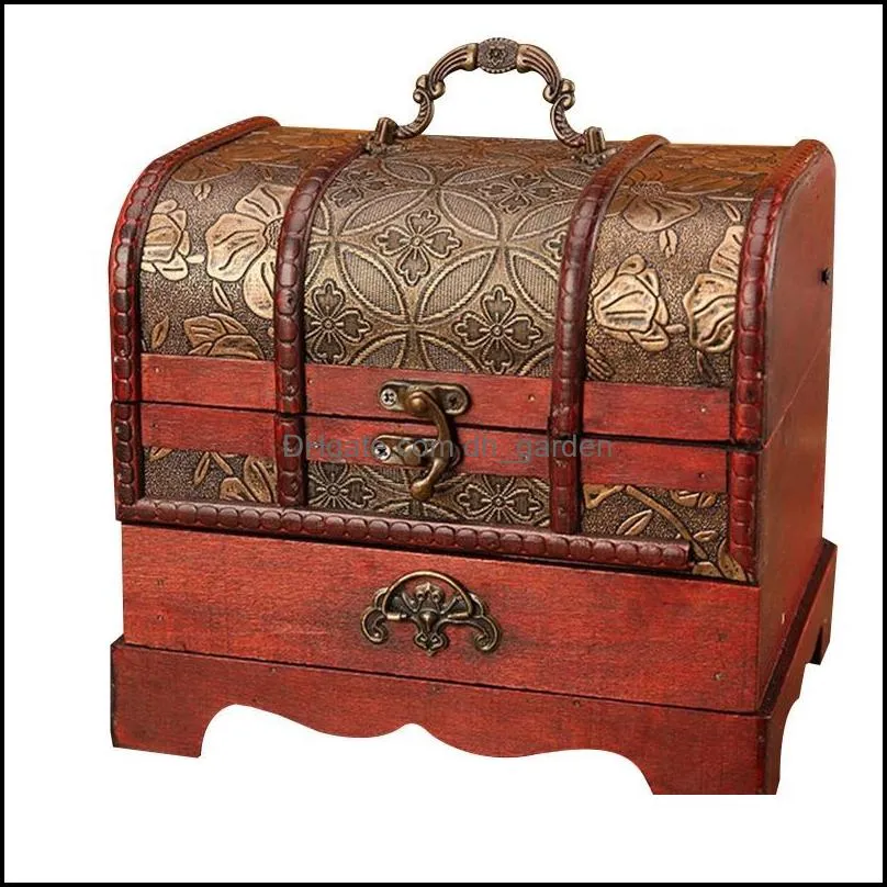 jewelry pouches bags traditional wooden box oriental style vintage treasure chest with drawer rustic decor containers for trinket