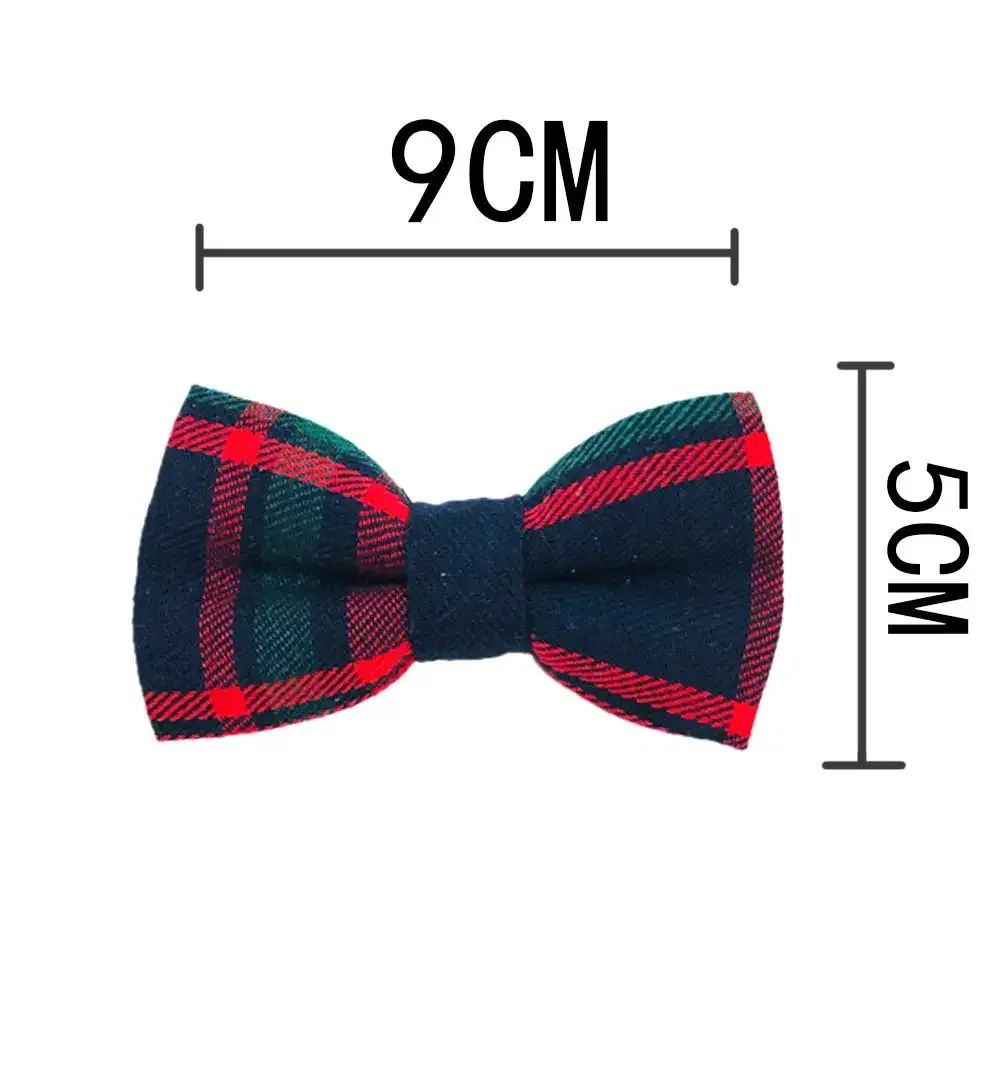 plaid small dogs collar bow ties puppies cats collar charms accessories slides attachment bowties for birthday wedding parties assorted