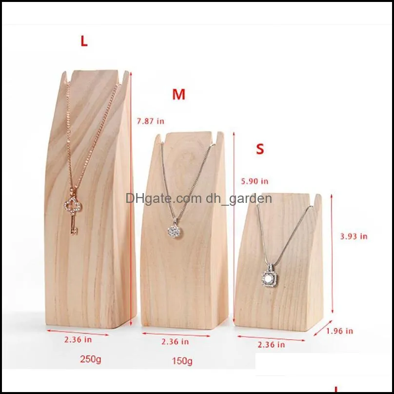 jewelry pouches bags wood necklace pendant holder display stand bracelet chain accessories storage counter rack for girls brit22