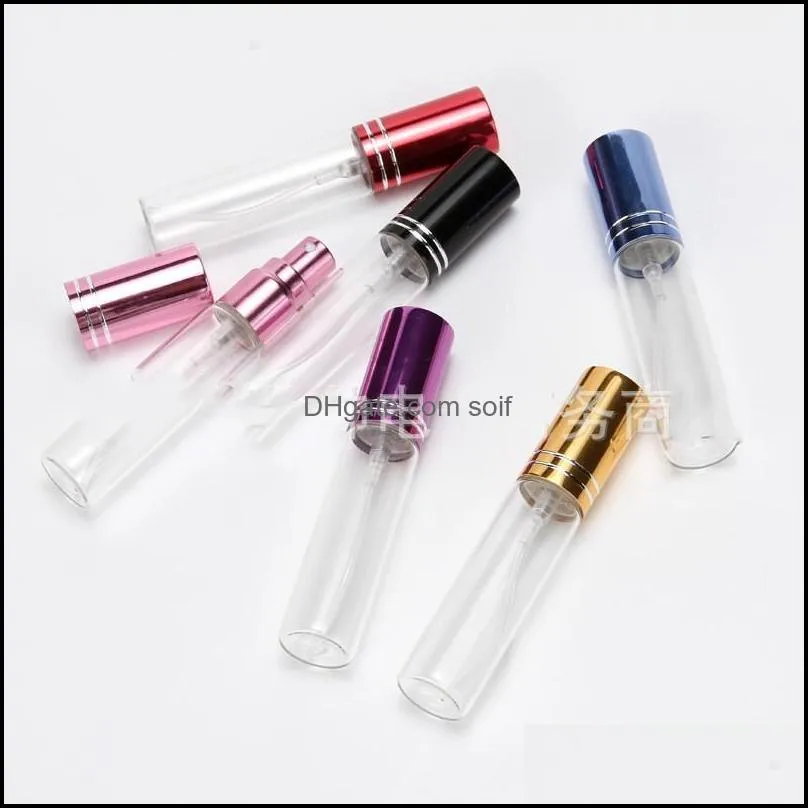 Perfume Bottle Glass Empty Perfume Bottles Spray Pipetteblack Separate Bottling Mini Metal Body 1 1js H2