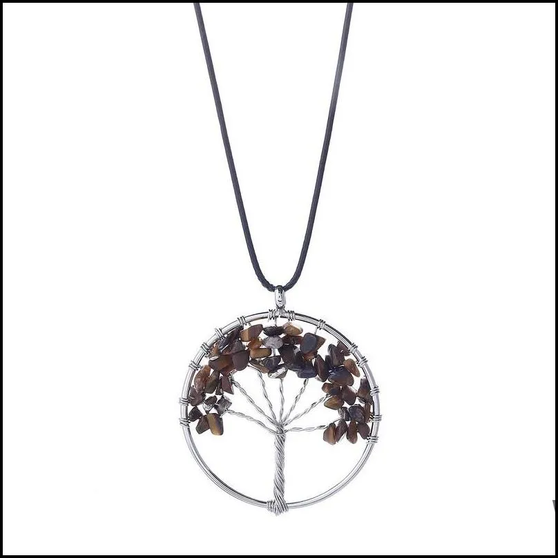 natural stone pendant jewelry pure manual life tree necklace ms natural stone pendant necklace