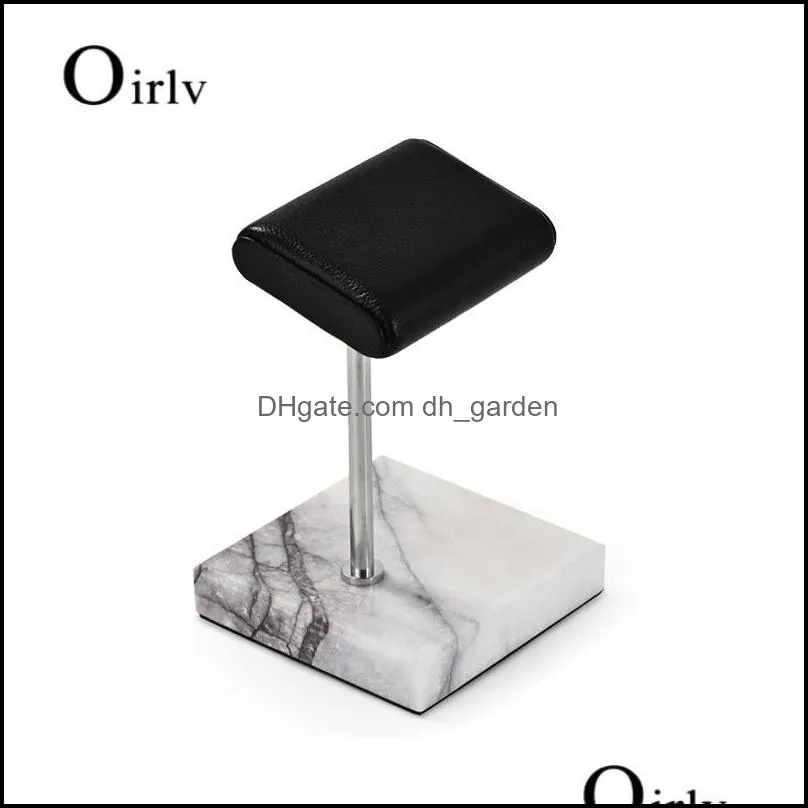 jewelry pouches bags oirlv pu leather watch display stand marble base storage rack brit22