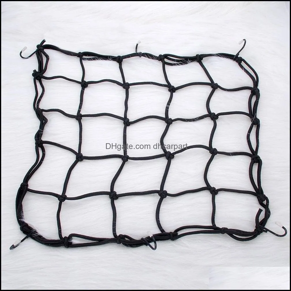 30x30cm luggage cargo bungee net bag 6 hooks bike motorcycle helmet mesh storage carrier bag