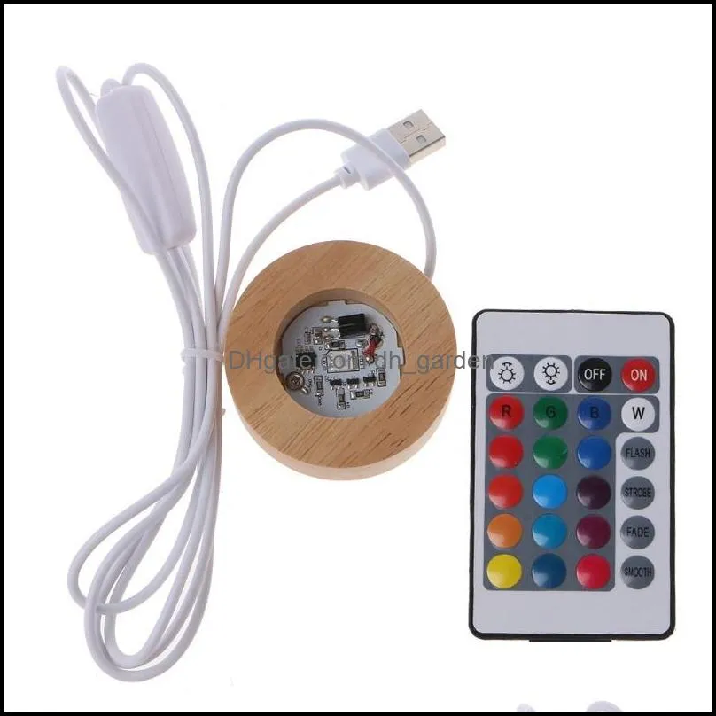 jewelry pouches bags 652f resin art display wood led adjustable base 12 colors rgb vase light with remote control diy night brit22