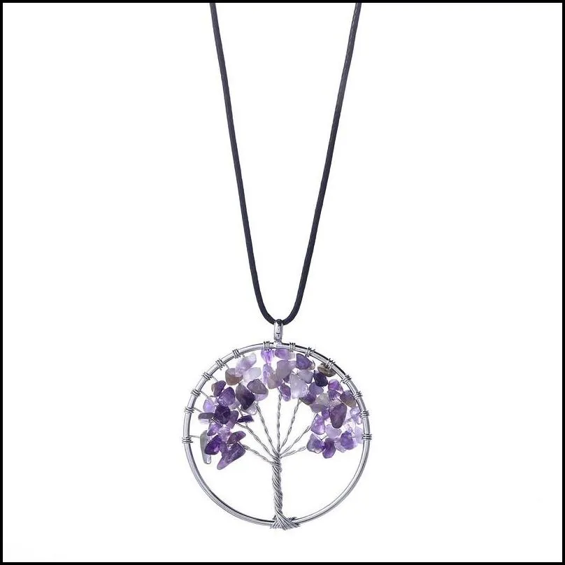 natural stone pendant jewelry pure manual life tree necklace ms natural stone pendant necklace