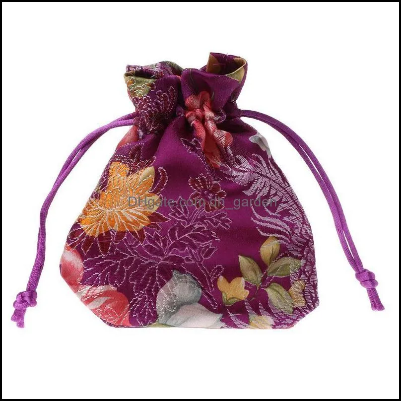 jewelry pouches bags classic chinese flower embroidery bag organizer silk traditional pouch brit22