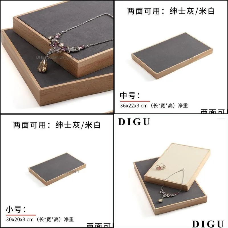 jewelry pouches bags digu solid wood simple tray display plate highend counter bottom brit22