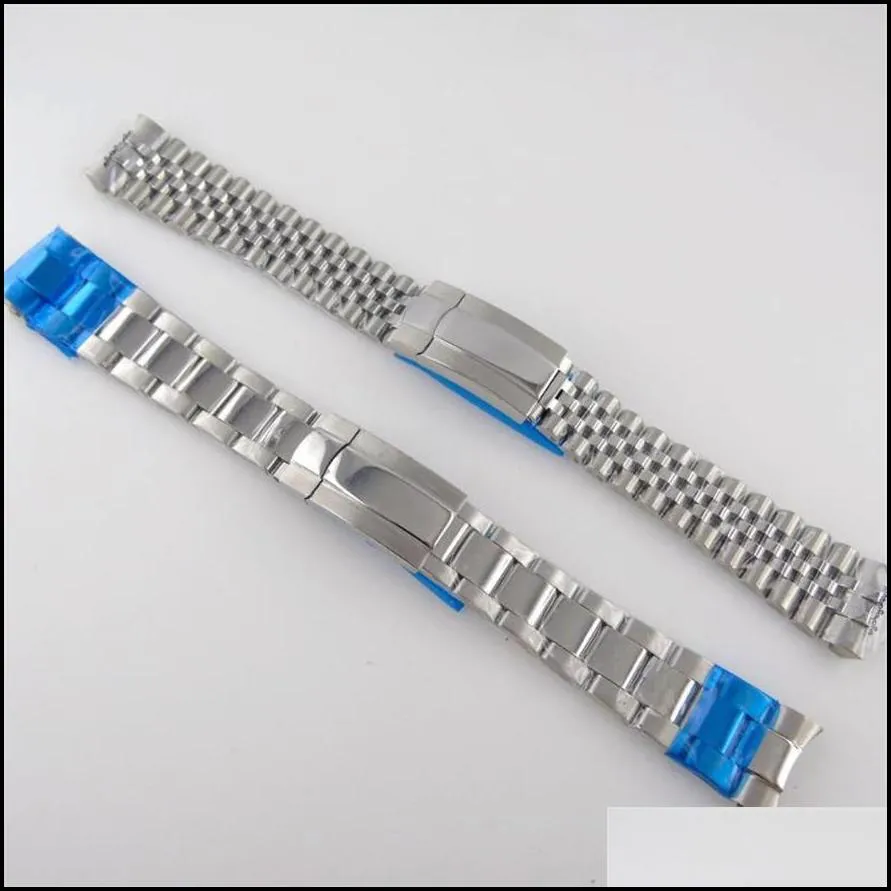 watch bands silver 20mm oyster jubilee style strap band steel bracelet spare parts 316l stainless folding clasp middle polished228v