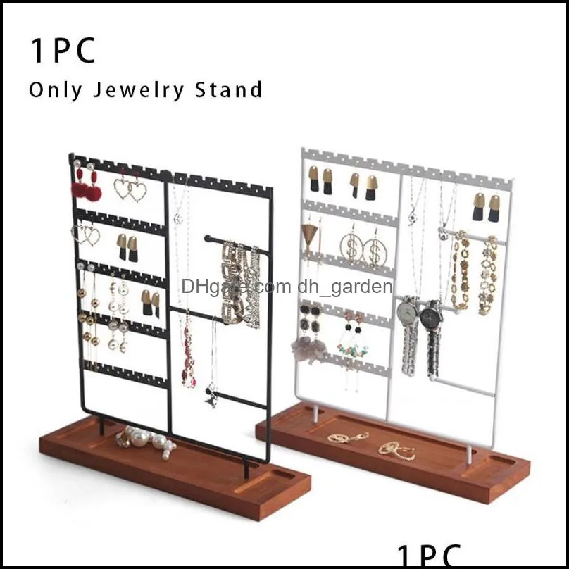 jewelry pouches bags holder shop home 5 levels storage stand showcase rack display tower with tray iron earrings necklaces bracelets rings