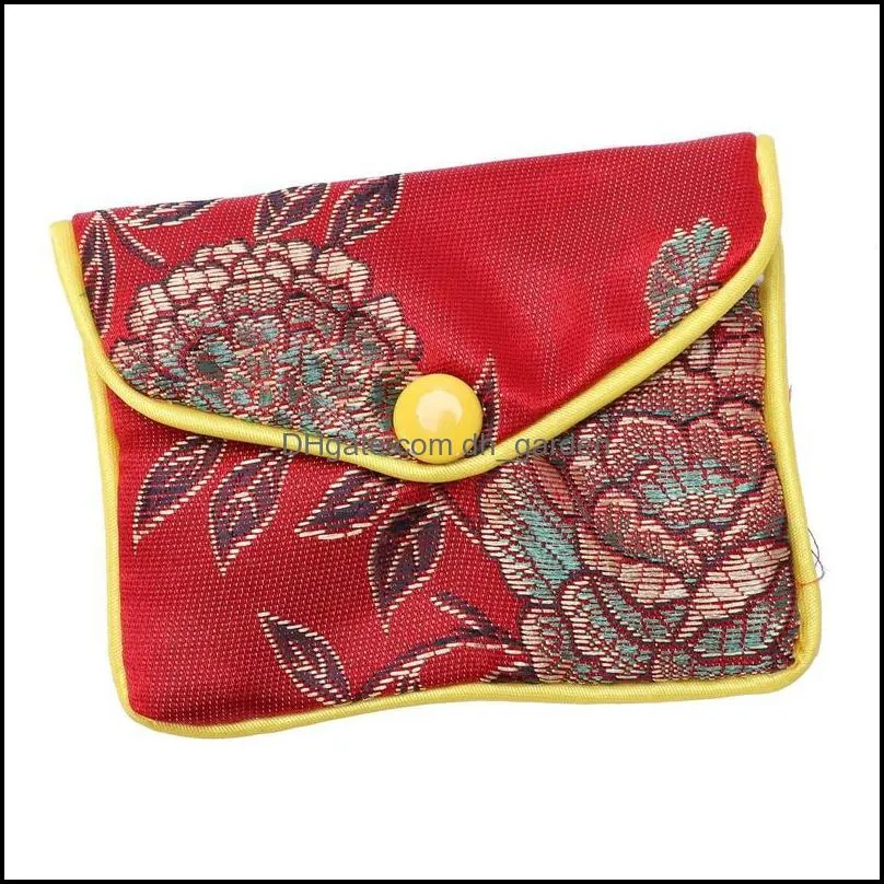 jewelry pouches bags 24 in 1 small box red bag embroidered silk cloth coin purse brit22