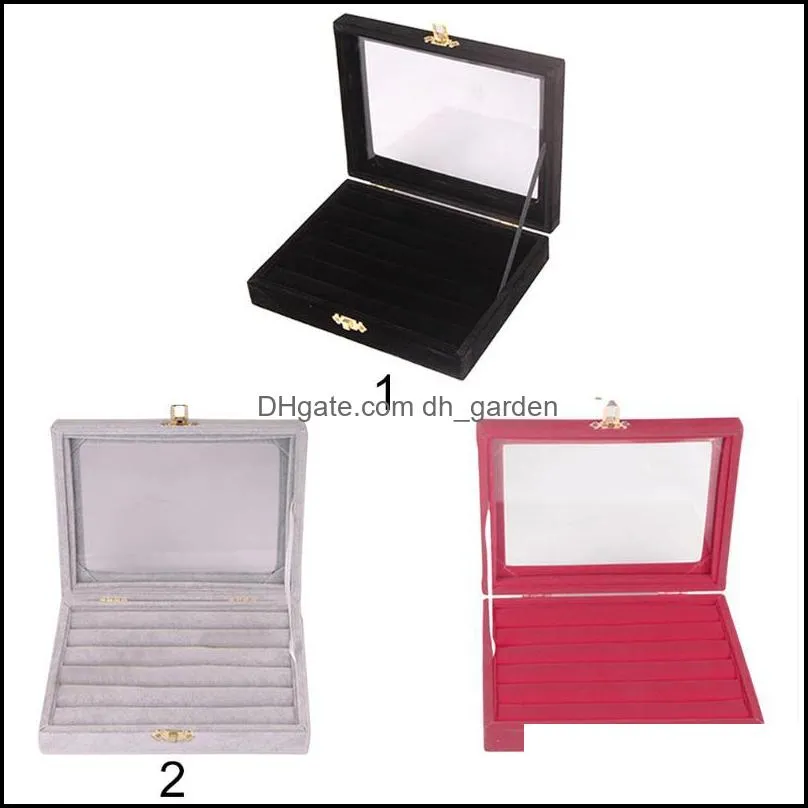 jewelry pouches bags display box velvet fabala organizer onetier holder for earrings/rings case brit22